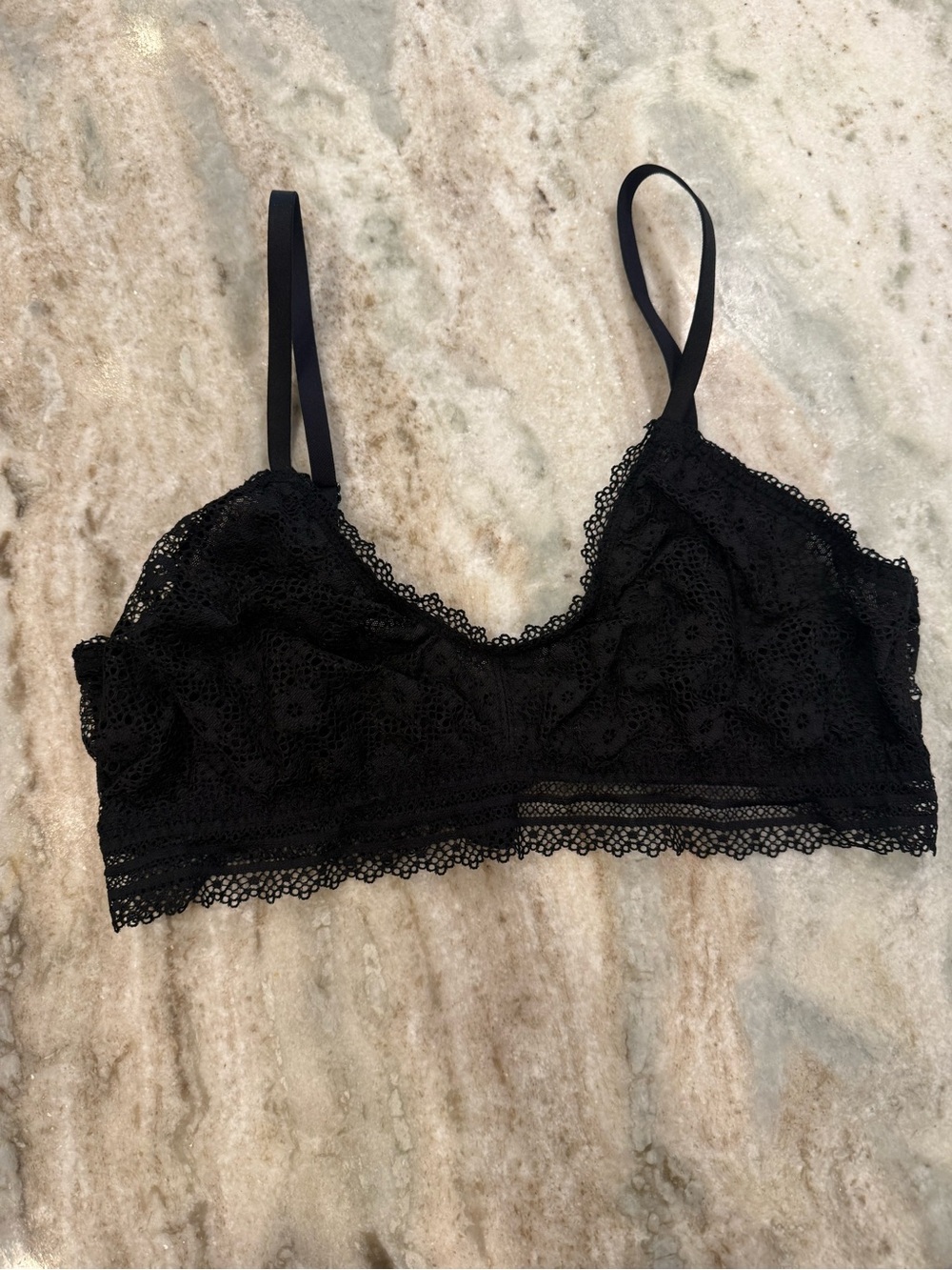 Victoria Secret Back Clip Black Lace Bralette - Women Intimates Large